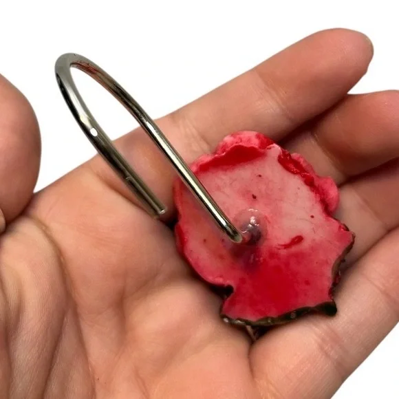 Vintage Carved Rose Shower Curtain Hooks (Set Of 12/Whole Set) - Picture 3 of 5